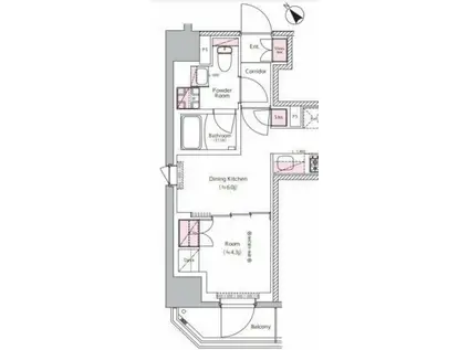SYFORME NEXT MUKOJIMA(1DK/4階)の間取り写真