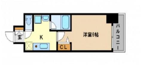 リレイション大国(1K/8階)の間取り写真