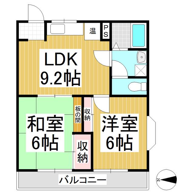 ピアサーティーIマンション(2LDK/1階)の間取り写真