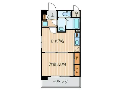 エステムプラザ京都御所ノ内REGIA(1DK/4階)の間取り写真