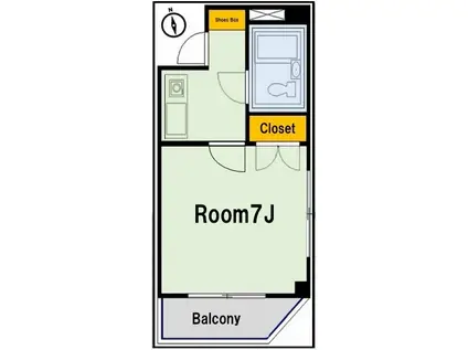 グレービル(1K/3階)の間取り写真