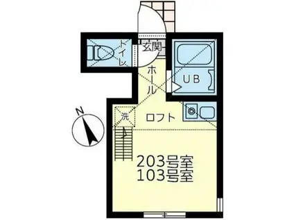 セレシア横浜反町(ワンルーム/1階)の間取り写真