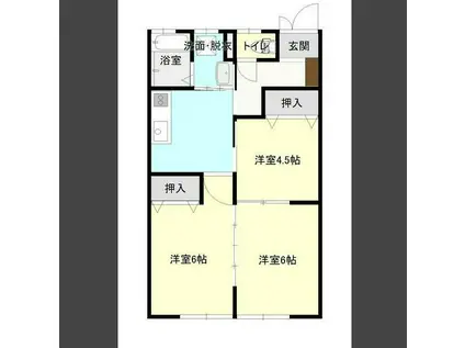 錦町コーポ(2SDK/1階)の間取り写真