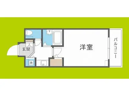 プレサンス内本町(1K/10階)の間取り写真