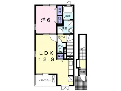 シャン・ノールVI(1LDK/2階)の間取り写真