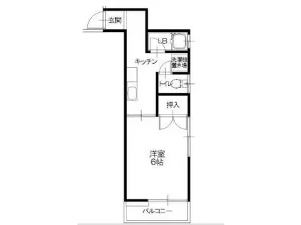 ベルの木ハウスII(1K/2階)の間取り写真