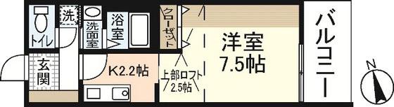 グラビスコート紙屋町(1K/6階)の間取り写真