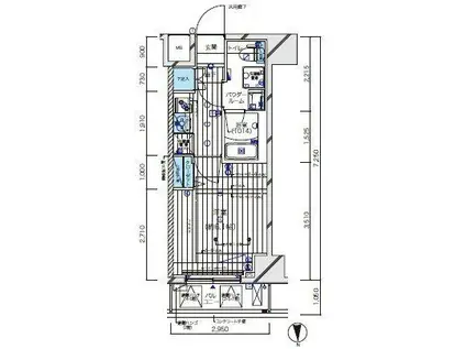 メインステージ北千住V(1K/3階)の間取り写真