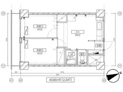 中銀京橋マンシオン(2LDK/3階)の間取り写真