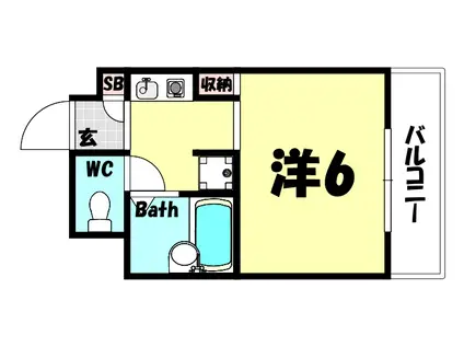 普茶マンション(1K/5階)の間取り写真