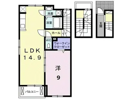 レジデンス青井(1LDK/3階)の間取り写真