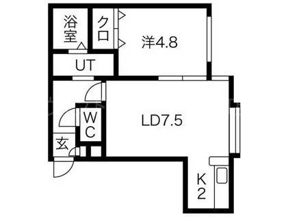 LONTERM清田 (1LDK/2階)の間取り写真