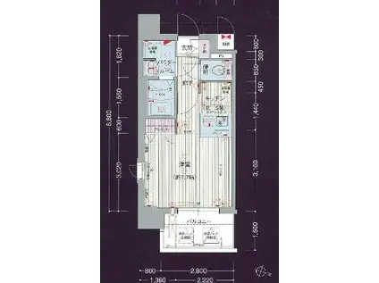 プレサンス 名古屋STATIONアライブ(ワンルーム/5階)の間取り写真