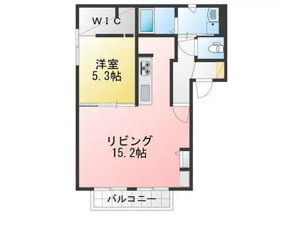 サニーコート花水木B(1LDK/1階)の間取り写真