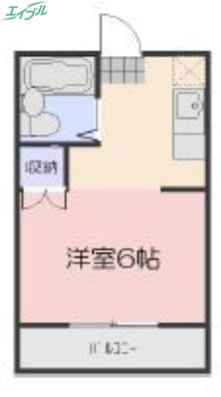 メゾンMK豊成(1K/2階)の間取り写真