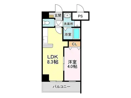 BLEZIOIII(1LDK/2階)の間取り写真