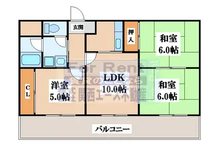 ルミエール織田(3LDK/1階)の間取り写真