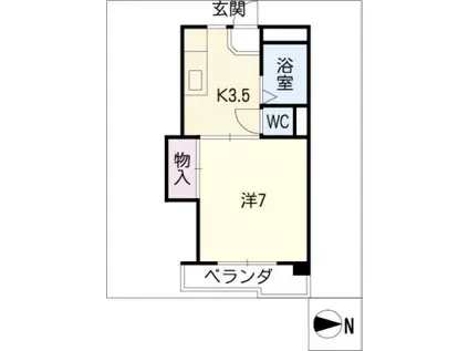 コスモポリス(1K/1階)の間取り写真