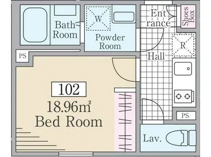 REVE RESIDENCE 白金台II(1K/1階)の間取り写真