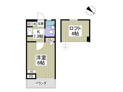 ローズアパートR14番館B棟(1K/1階)の間取り写真