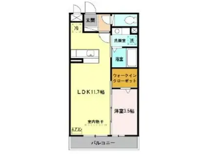 ロイヤルヒルズ武蔵浦和(1LDK/3階)の間取り写真