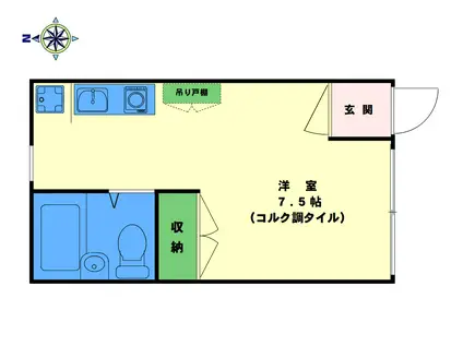 龍コーポ(ワンルーム/1階)の間取り写真
