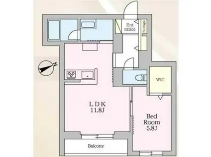 ハレルアナ(1LDK/1階)の間取り写真