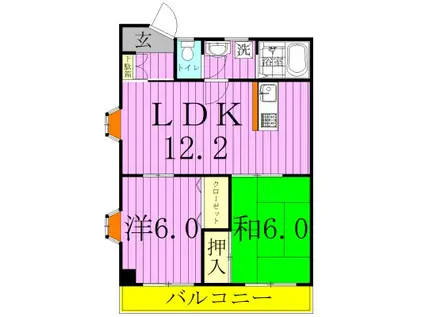 フローレンスビレッジI(2LDK/3階)の間取り写真