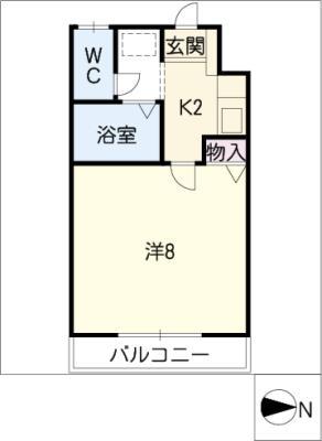 プリミエール協和(1K/1階)の間取り写真
