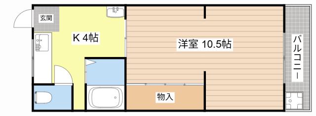 伊勢屋ハイツ(1K/2階)の間取り写真