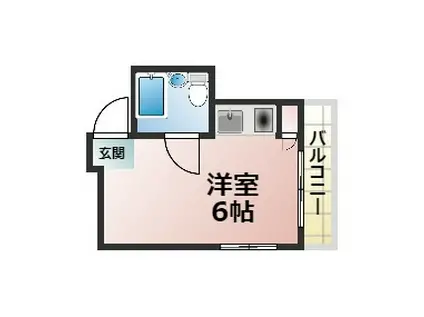 アルカディア六甲(1K/2階)の間取り写真