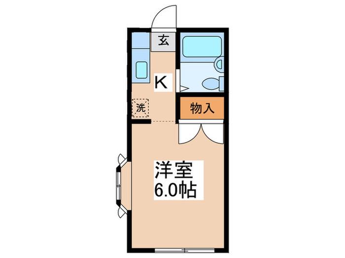 モンシャトー渡辺(1K/2階)の間取り写真