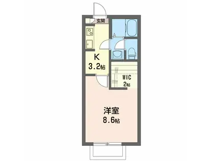 バリュージュ桑野(1K/2階)の間取り写真
