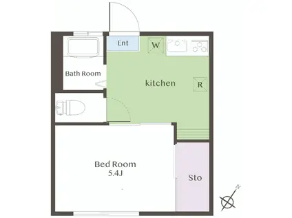 ヴィラ用賀(1K/1階)の間取り写真