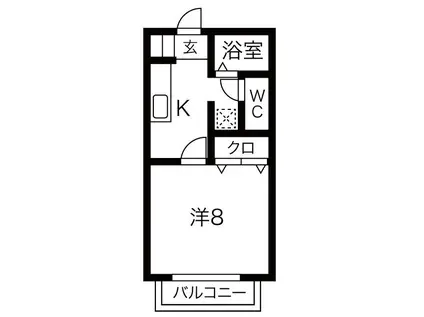 サンシティーKE(1K/1階)の間取り写真