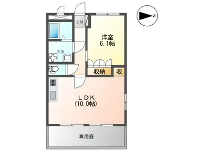 スモールガーデン巧(1LDK/1階)の間取り写真