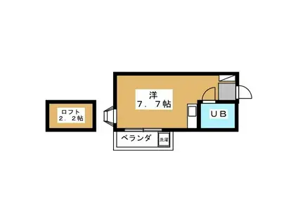 内藤アパート(ワンルーム/2階)の間取り写真