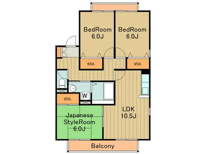 ヴィラージュ(3LDK/2階)の間取り写真