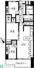 アイビハイツ南品川(3LDK/9階)の間取り写真
