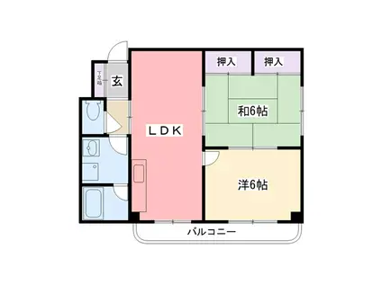 フローレンス甲子園(2LDK/3階)の間取り写真