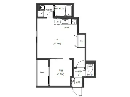 D PORTA VIOLA(1LDK/2階)の間取り写真