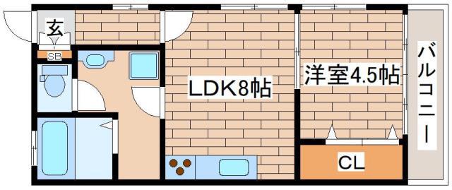 ビタミンテラス新神戸(1LDK/1階)の間取り写真