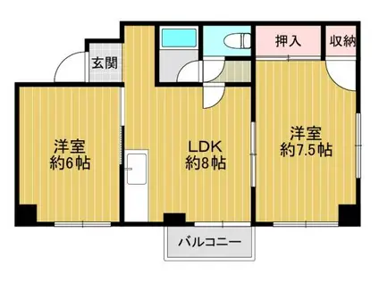 ライフワーク葵(2LDK/3階)の間取り写真