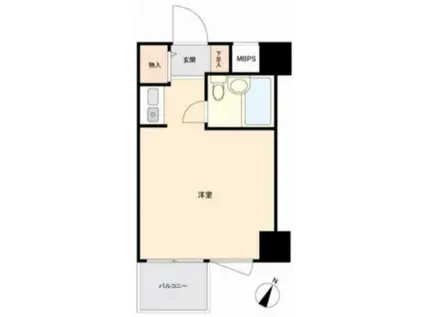 ライオンズプラザヨコハマ戸部(1K/4階)の間取り写真