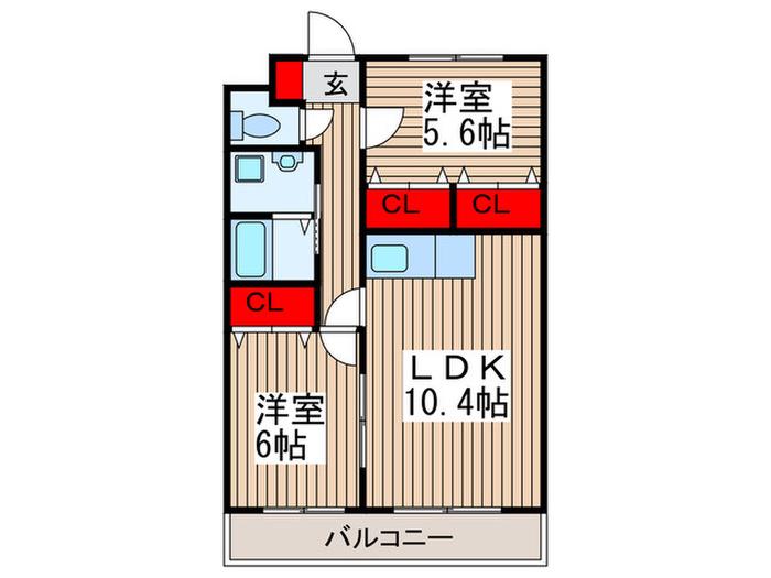 GIFT III(2LDK/5階)の間取り写真