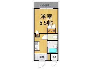 クリスタルカーサ2(1K/2階)の間取り写真