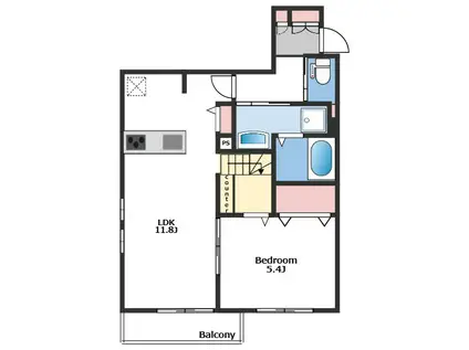 ROKUSEIII(1LDK/1階)の間取り写真