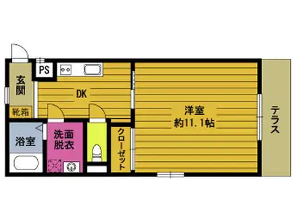 パステル六番館(1K/2階)の間取り写真