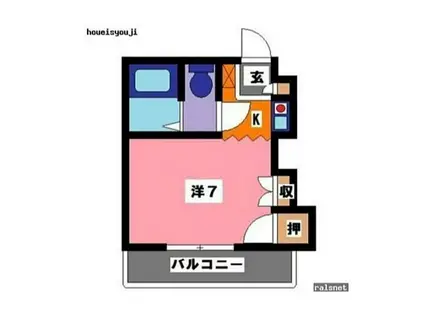 大江ハイム(ワンルーム/4階)の間取り写真