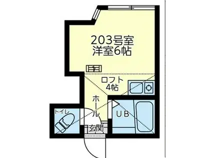 ユナイト戸部ポポロ(ワンルーム/2階)の間取り写真